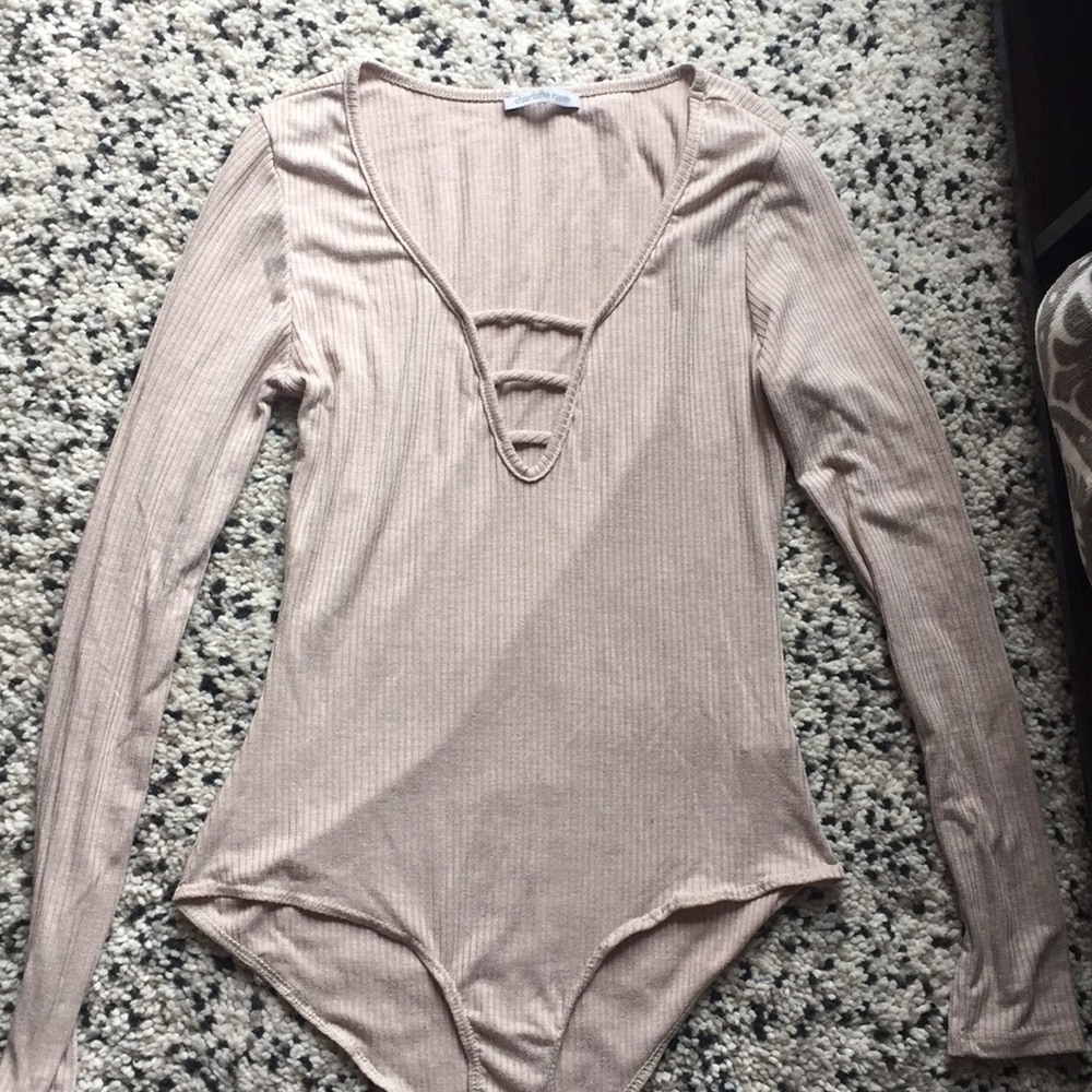 Charlotte Russe Tan Bodysuit